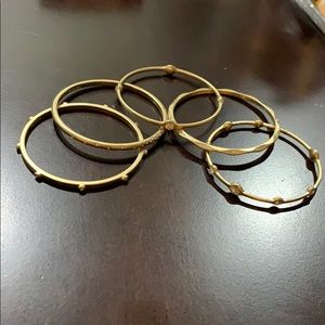 Lia Sophia Matte Gold Bangles